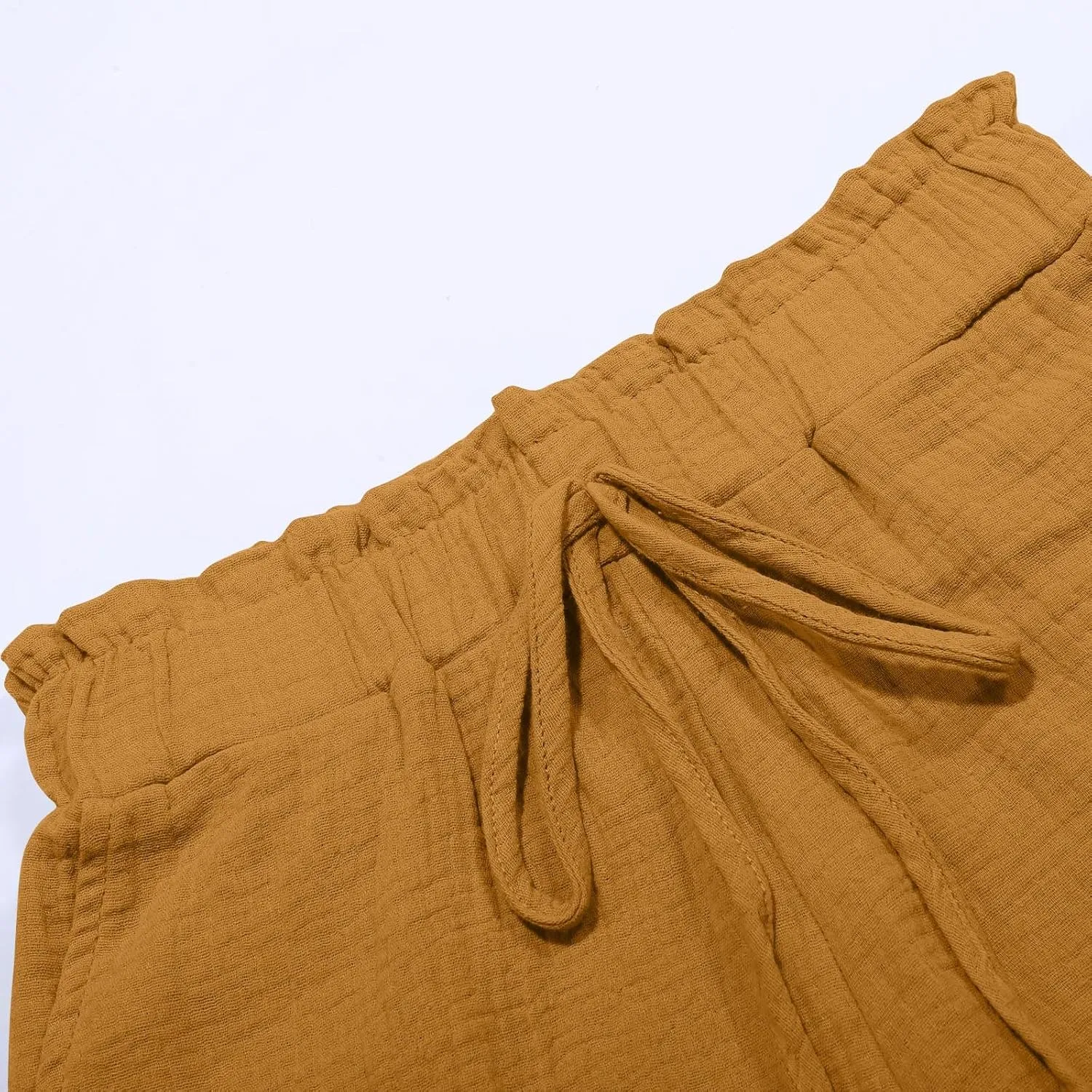 Womens Casual Shorts Cotton High Waist 2024 Solid Color Beach Cruise Shorts Comfy Loose Fit Summer Lounge Pants with Pockets