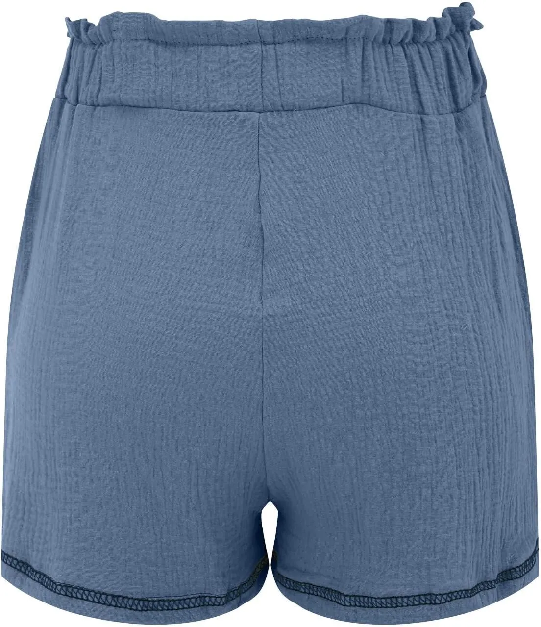 Womens Cotton Shorts Elastic High Waisted Loose Fit Casual Paper Bag Shorts with Pockets Comfy Beach Summer Short Pants 2024