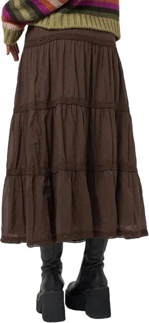 Women's Fairy Grunge Midi Skirt High Waist Vintage A-Line Long Skirt Lace Up Solid Color Y4K Streetwear Clothes