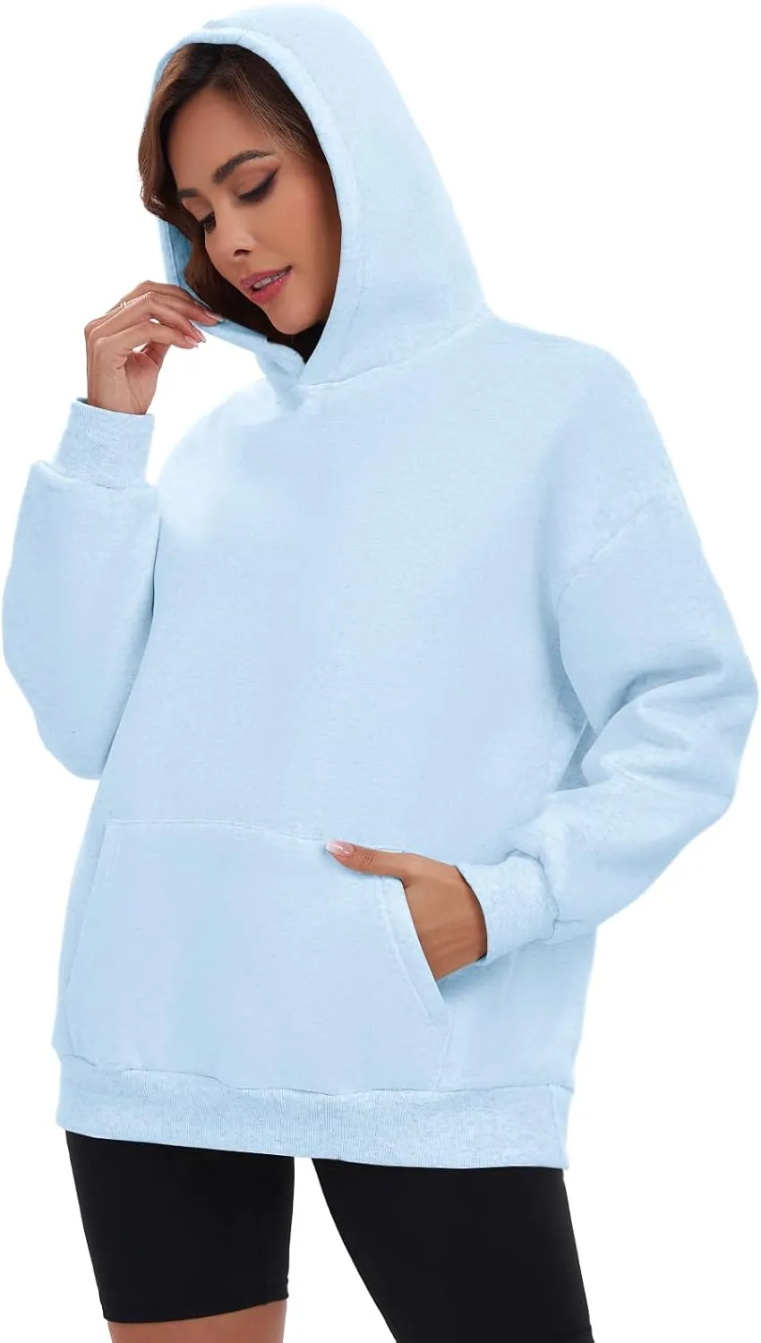 Womens Oversized Hoodies Fleece Sweatshirts Long Sleeve Pullover Winter Fall Outfits Clothes with Pocket