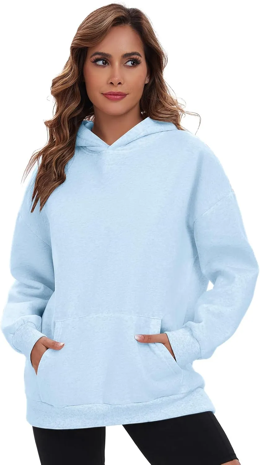 Womens Oversized Hoodies Fleece Sweatshirts Long Sleeve Pullover Winter Fall Outfits Clothes with Pocket