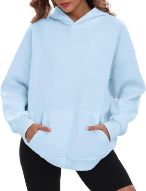 Womens Oversized Hoodies Fleece Sweatshirts Long Sleeve Pullover Winter Fall Outfits Clothes with Pocket