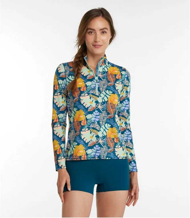 Women's SunSmart UPF 50  Sun Shirt, Quarter-Zip Print