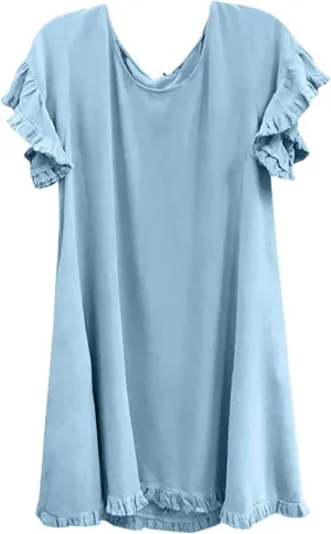 XOWRTE Summer Cocktail Dresses for Women 2023, Women's Short Sleeve Crew Neck A-Line Midi Dresses Swing Party Long Dresses