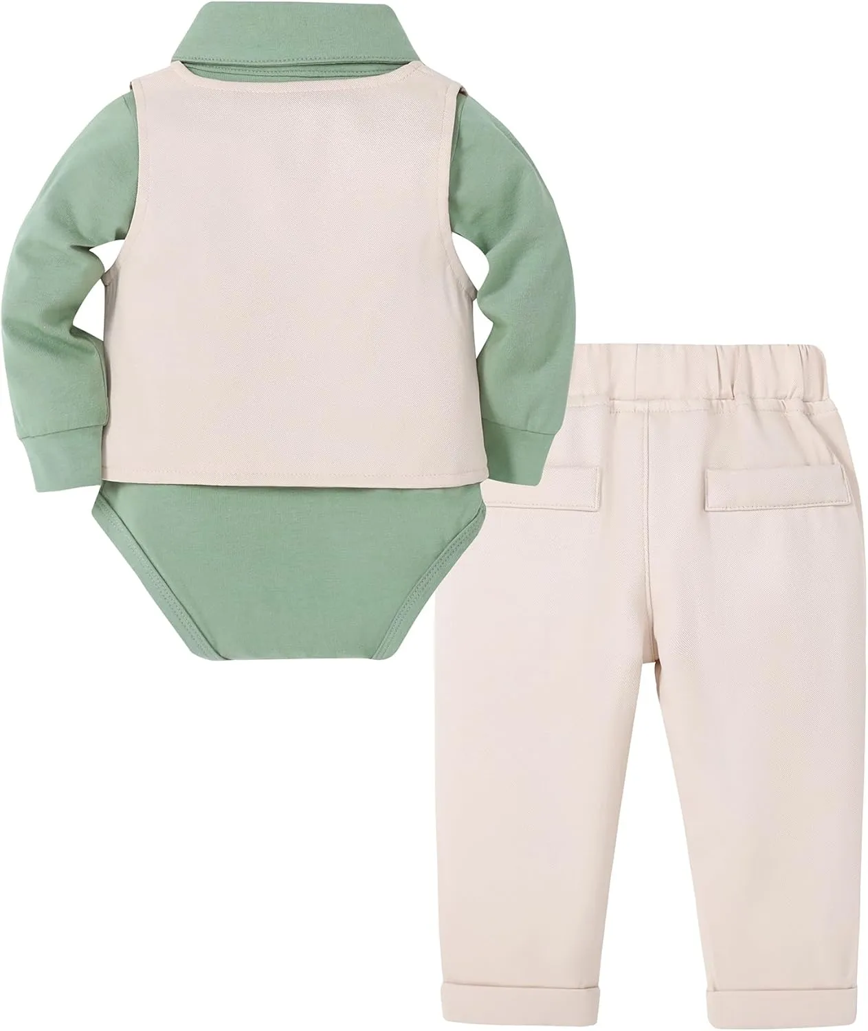 YALLET Baby Boy Clothes Suit 0-24 Months Infant Gentleman Outfits Formal Dress Shirt Bowtie Vest Pants Set Baby Wedding Suits