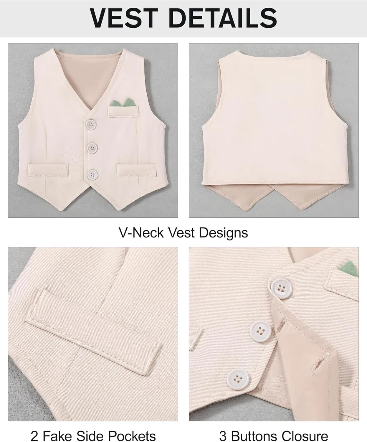YALLET Baby Boy Clothes Suit 0-24 Months Infant Gentleman Outfits Formal Dress Shirt Bowtie Vest Pants Set Baby Wedding Suits