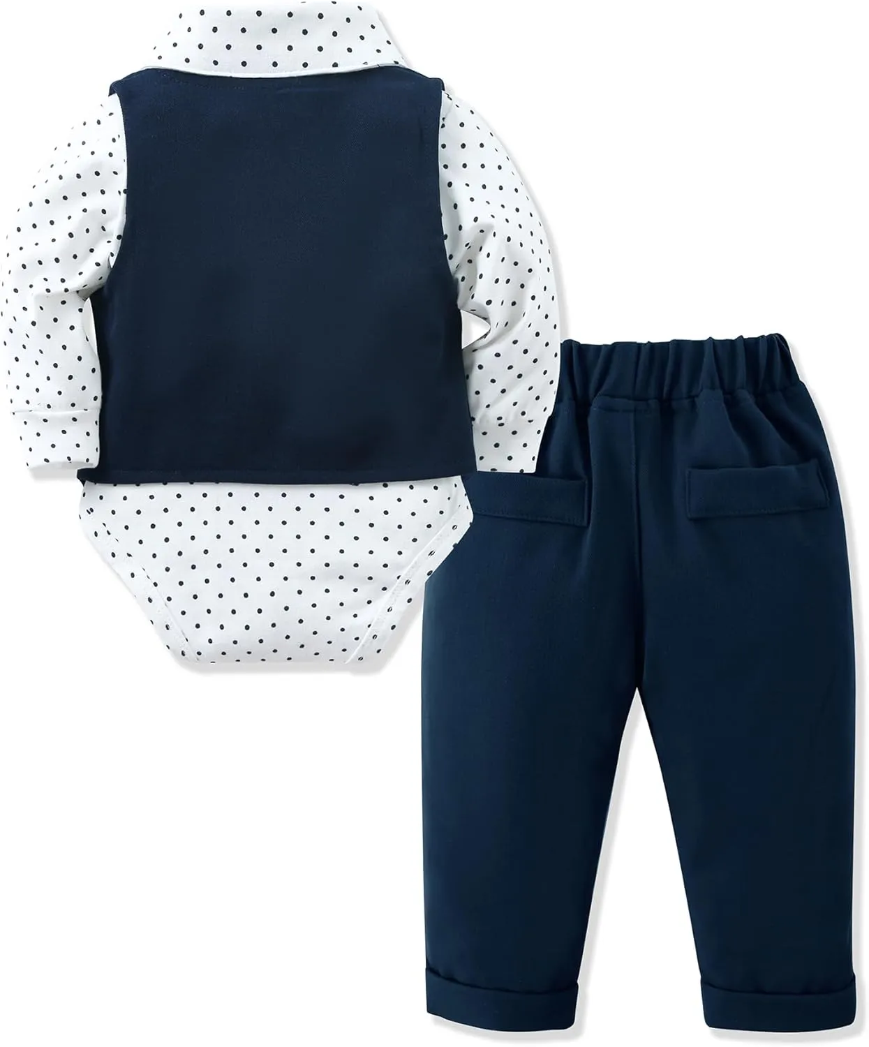 YALLET Baby Boy Clothes Suit 0-24 Months Infant Gentleman Outfits Formal Dress Shirt Bowtie Vest Pants Set Baby Wedding Suits