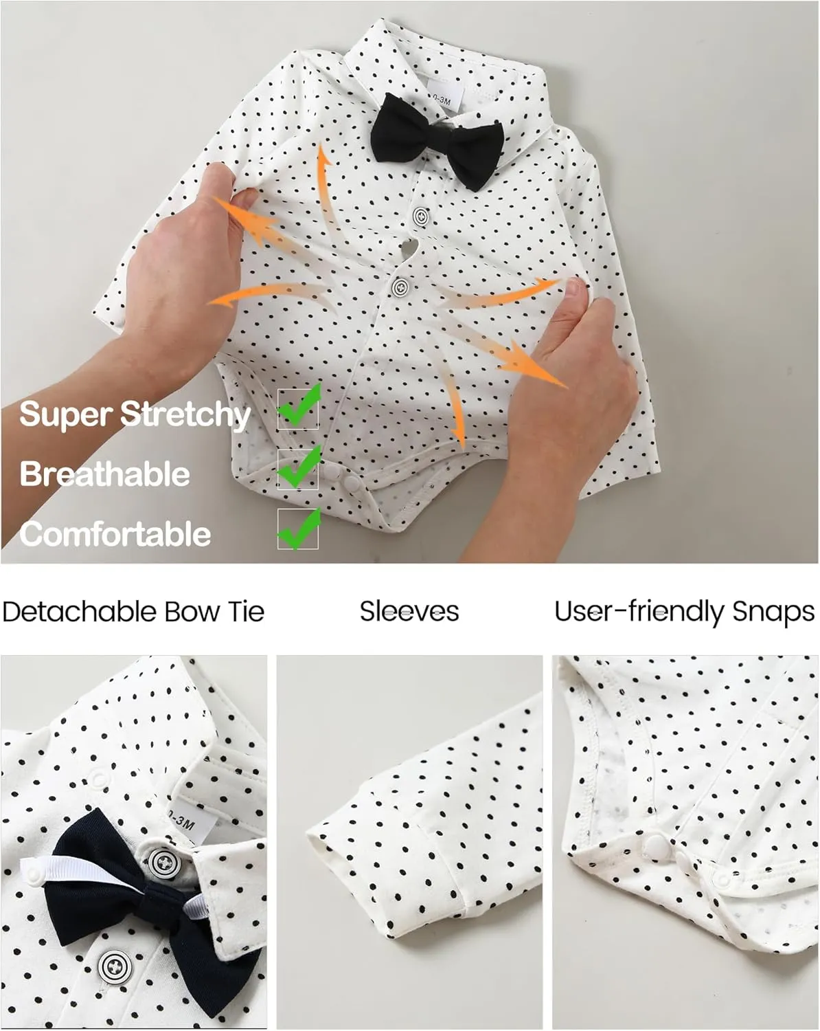 YALLET Baby Boy Clothes Suit 0-24 Months Infant Gentleman Outfits Formal Dress Shirt Bowtie Vest Pants Set Baby Wedding Suits