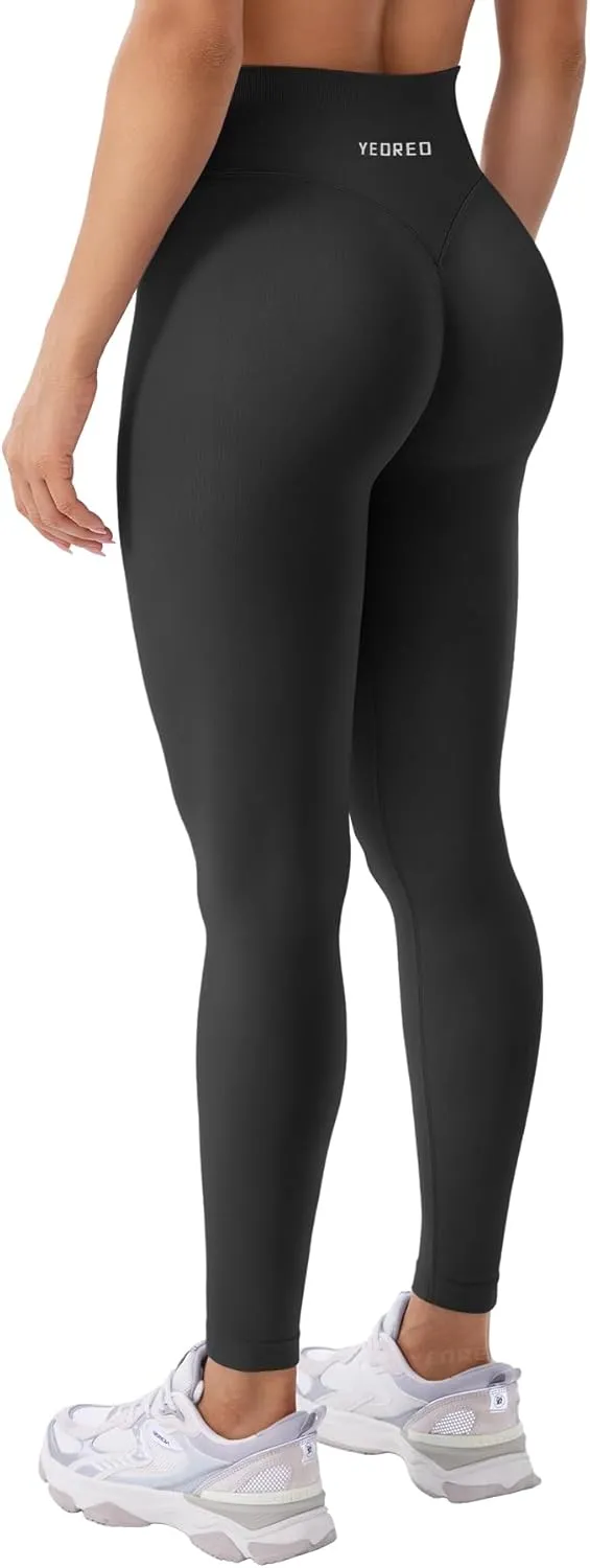 YEOREO Christiy Hidden Scrunch Butt Workout Leggings for Women Seamless High Rise V-Waistband 24" Impact Athletic Yoga Pants