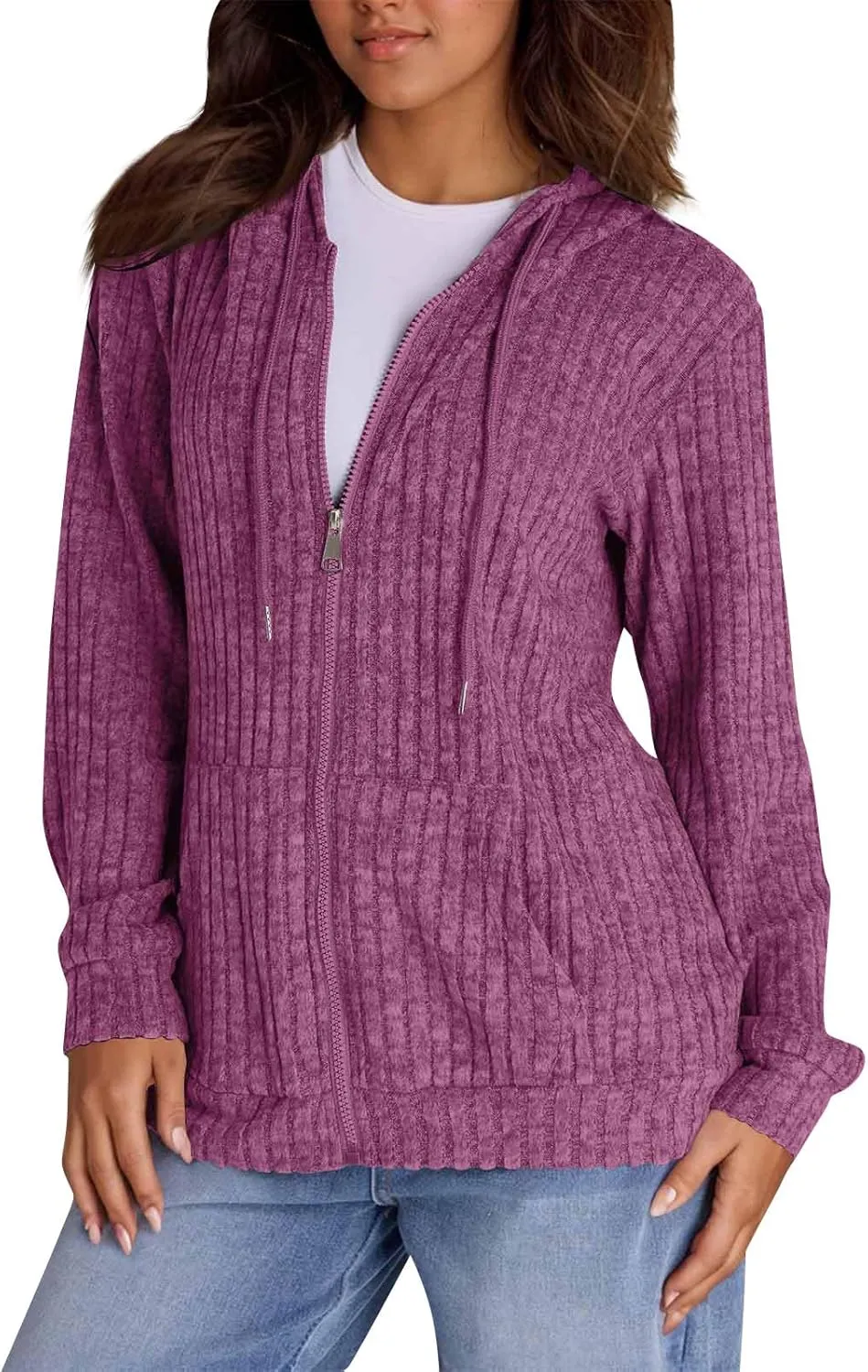 Zip Up Hoodie Women Trendy Winter Preppy Oversized Sweatshirt Drawstring Comfrt Zipper Soft Cute Hoodies Y2k