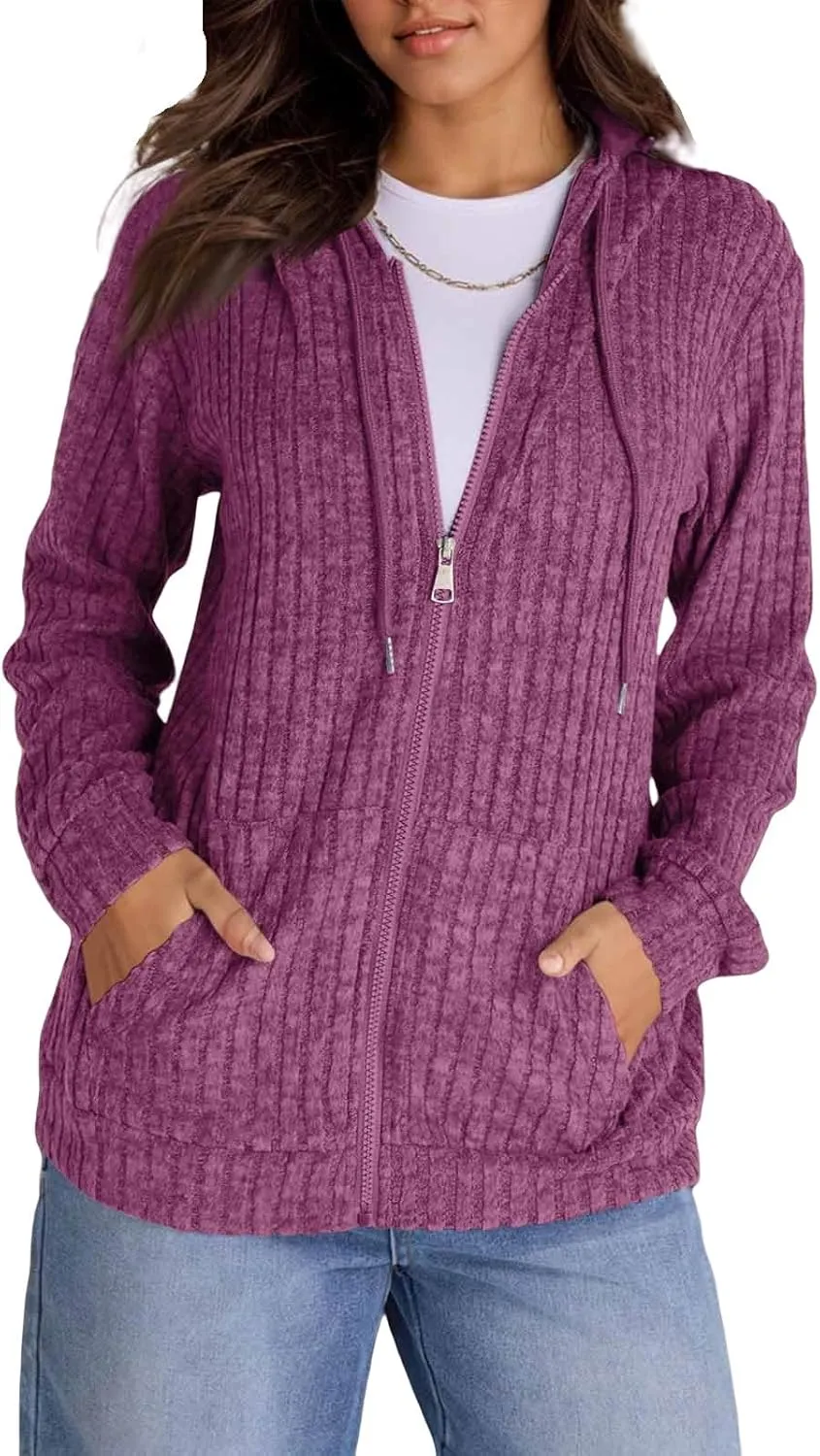 Zip Up Hoodie Women Trendy Winter Preppy Oversized Sweatshirt Drawstring Comfrt Zipper Soft Cute Hoodies Y2k